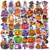 100PCS Non Repeating Halloween Cartoon Pumpkin Themed Stickers Party Favors Vinyl Waterproof Holiday Party, Halloween Children's Cartoon Party Stickers Decoration view 1