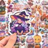 100PCS Non Repeating Halloween Cartoon Pumpkin Themed Stickers Party Favors Vinyl Waterproof Holiday Party, Halloween Children's Cartoon Party Stickers Decoration view 4