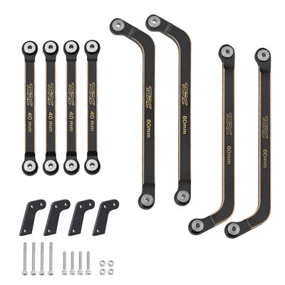 TCRC 8PCS Brass High Clearance Chassis Suspension Links Rod Linkage Set for Axial AX24 XC-11/24 RC Crawler Car Upgrade Parts,Black Coating
