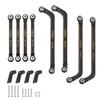 TCRC 8PCS Brass High Clearance Chassis Suspension Links Rod Linkage Set for Axial AX24 XC-11/24 RC Crawler Car Upgrade Parts,Black Coating view 1