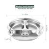 Doueat CPC Certified Stainless Steel Kids Plates, Easy to Clean, Preventing Surface Scratches. Toddler Food Tray with Cartoon Shapes and Divided Sections, Pack of 3 - Monkey view 2