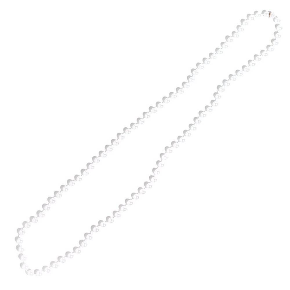 Anderson's White Beads, 33 Inches, Set of 24, Fan Gear, Birthdays, Homecoming, Game Days, Holidays, Sports Fan Gear,School Spirit, Football Cheerleader Accessories