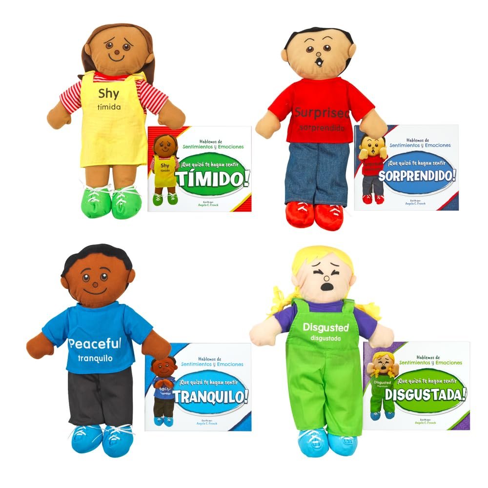 Excellerations Emotions Spanish Books and Dolls Kit 2-4 Books 4 Dolls