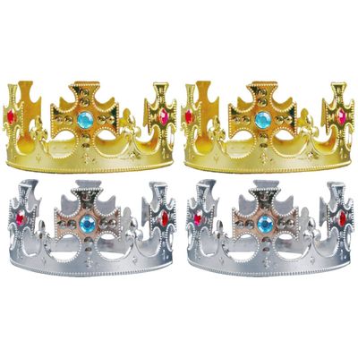 Abaodam Kids Birthday Crown Tiara Prince Party Favors Glitter Headwear 6.69 Inch Boys Girls Dress up Crowns for Wedding Halloween Celebration