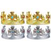 Abaodam Kids Birthday Crown Tiara Prince Party Favors Glitter Headwear 6.69 Inch Boys Girls Dress up Crowns for Wedding Halloween Celebration view 1