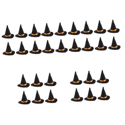 Abaodam 30 Pcs Halloween Mini Wine Bottle Toppers Cap Covers Witch Hat Decoration for Home Wine Bottle Decoration Headbands for Women Black Wizard Hat Bandana for Hair Ornament Boy Women's
