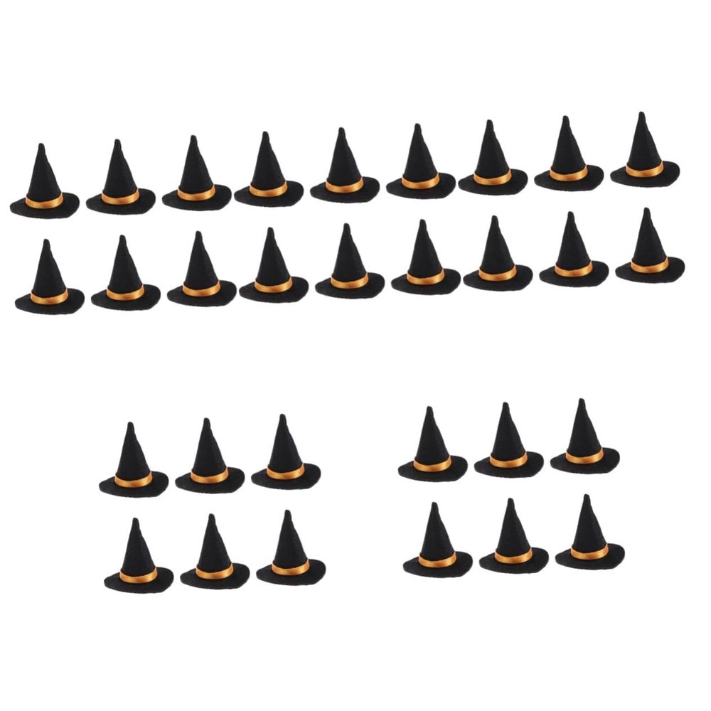 Abaodam 30 Pcs Halloween Mini Wine Bottle Toppers Cap Covers Witch Hat Decoration for Home Wine Bottle Decoration Headbands for Women Black Wizard Hat Bandana for Hair Ornament Boy Women's