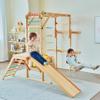 Avenlur Grove 8-in-1 Indoor Jungle Gym with Gymnastic Rings, Climbing Rope, Swing, Slide, Monkey Bars, Rope Wall Net, and Wooden and Rope Ladder - Jungle Play Set for Kids Ages 2-11 Years Old view 1