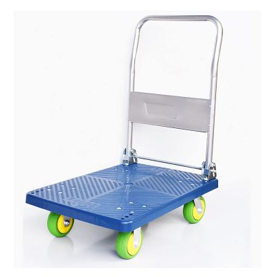 Trolley Platform Truck Large Folding Push Cart with Metal Handle and 4 Wheels for Home Bookstore Mobile Race 660lbs Weight Capacity Trolley Platform ( Si