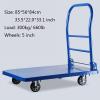 Wheelbarrow Platform Metal Hand Truck with Folding Handle and Universal Wheels for Iron Goods Transport Platform Push Cart Multi-Size Trolley Platform ( Size : 86*56 ) view 2