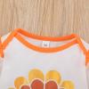 Baby Girl Fall Winter Clothes Set Infant Girls Thanksgiving Day Long Sleeve Cartoon Prints Romper (Orange, 6-9 Months) view 2