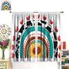 Kids Rainbow Curtains,Cute Cartoon Cow Design Rainbow Polyester Fabric Curtains for Babys Bedroom Nursery Playroom Living Room Child Rod Pocket Window Drapes 2 Panel Set,Total Size 52" x 84" view 3