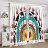 Kids Rainbow Curtains,Cute Cartoon Cow Design Rainbow Polyester Fabric Curtains for Babys Bedroom Nursery Playroom Living Room Child Rod Pocket Window Drapes 2 Panel Set,Total Size 52" x 84" view 4