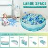 40Inch Kids Ball Pit, Foldable & Portable & Reusable Balls Pool for Toddlers,Playpen/Fence for Baby, Play Pool for Dog, Indoor & Outdoor Use, Oversized(Sea Blue) view 4