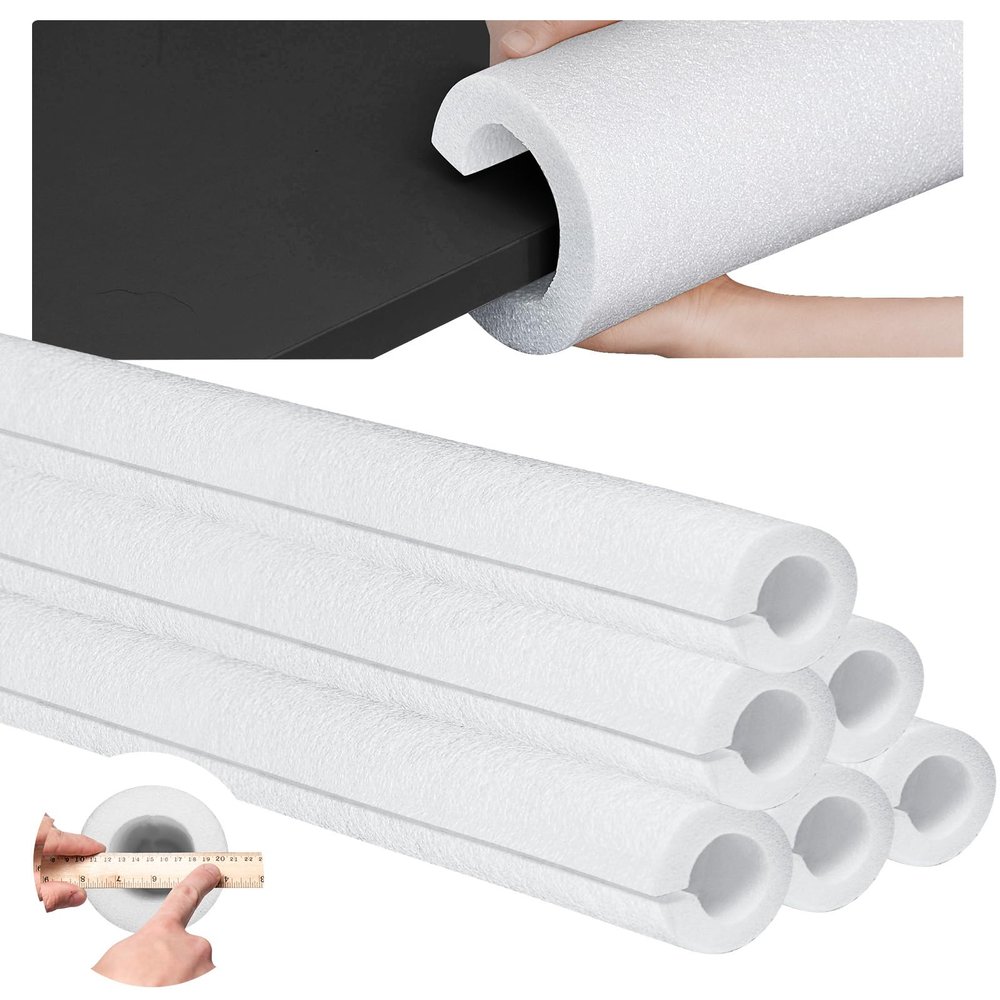 Hanaive 2 Pcs 40 Inch x 4.1 Inch Jumbo Foam Pool Noodles Pipe Insulation Tube Large Swimming Swim Hollow Noodle Bulk for Floating Craft Projects Pre Slit Clamp Protection Padding Bumper (White)