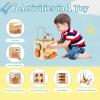 Smartwo Wooden Activity Busy Cube Montessori Toys, 6-in-1 Activity Center Baby Bead Maze Toys, Sensory Shape Sorter Blocks, Toddler Boys Girls First Birthday Gift view 2