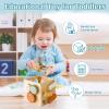 Smartwo Wooden Activity Busy Cube Montessori Toys, 6-in-1 Activity Center Baby Bead Maze Toys, Sensory Shape Sorter Blocks, Toddler Boys Girls First Birthday Gift view 3
