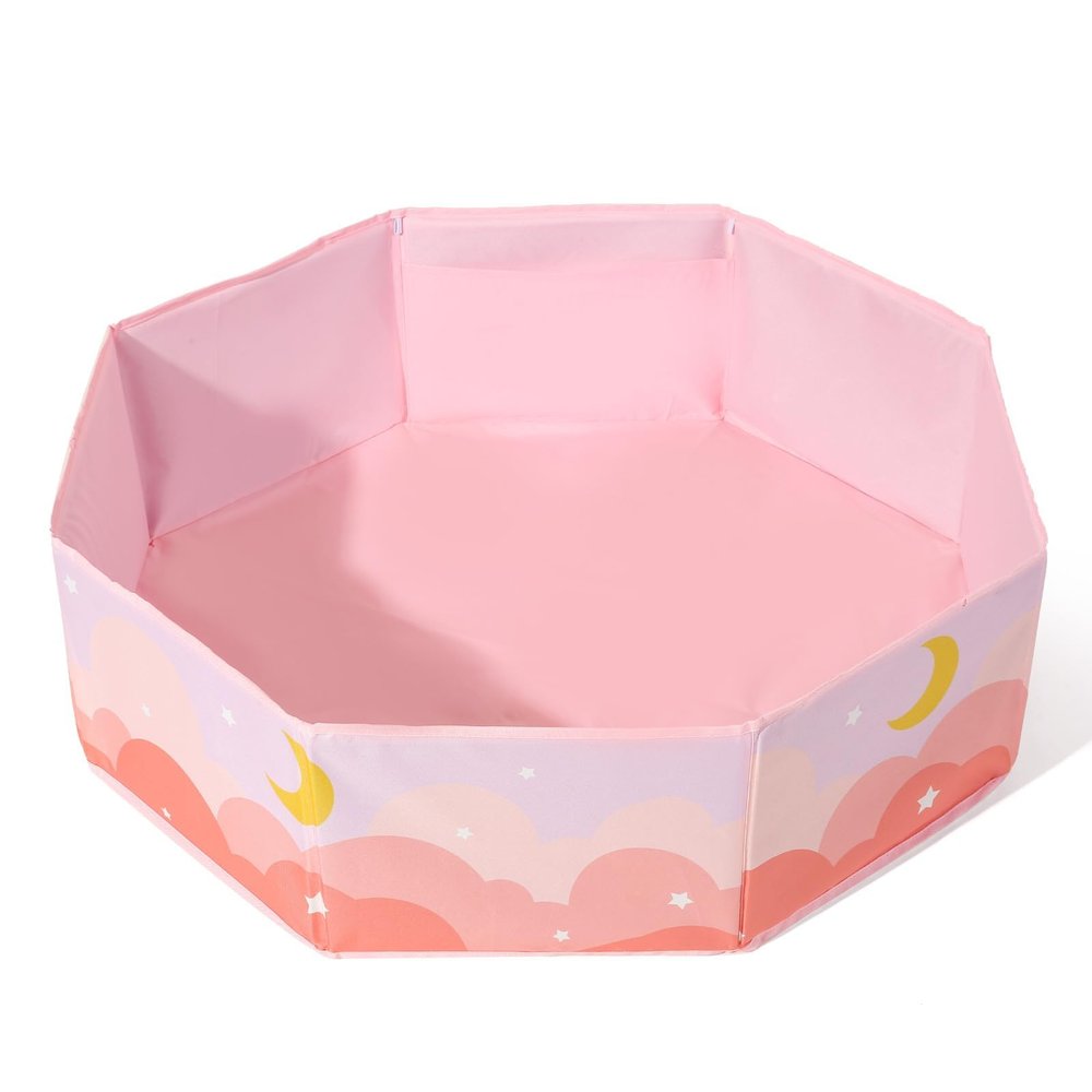 Foldable Ball Pit for Toddlers Large Soft Indoor Outdoor Pop Up Baby Kids Infant Ballpit Big Collapsible Puppy Dog Cat Pits with Basketball Hoop (Balls Not Included), Cloud