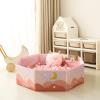Foldable Ball Pit for Toddlers Large Soft Indoor Outdoor Pop Up Baby Kids Infant Ballpit Big Collapsible Puppy Dog Cat Pits with Basketball Hoop (Balls Not Included), Cloud view 3