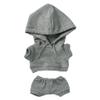 niannyyhouse 15cm Plush Doll Clothes Elastic Solid Sportswear Suits Hoodie Pants Soft Stuffed Plush Toy Dress Up Accessories (Gray, 15cm) view 1