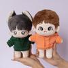 niannyyhouse 15cm Plush Doll Clothes Elastic Solid Sportswear Suits Hoodie Pants Soft Stuffed Plush Toy Dress Up Accessories (Gray, 15cm) view 3