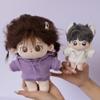 niannyyhouse 15cm Plush Doll Clothes Elastic Solid Sportswear Suits Hoodie Pants Soft Stuffed Plush Toy Dress Up Accessories (Gray, 15cm) view 4