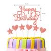 Juland 31st Birthday Party Decorations - Black & Gold Rose Happy Birthday Banner, Latex Balloons, Confetti, Pink Crown, 31 Number Foil Balloon, Hanging Swirl with Cake Topper for Boy, Girl, Men, Women view 4