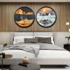 23.6" Moving Sand Art Wall Decor, 360 Rotatable Sand Wall Art Sand Art Picture Mounted Moving Sand Art Liquid Motion Hanging Deep Sea Moving Sand Pictures Art Relaxing Mood Home Office Work Decor view 2