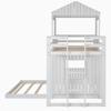 RUNNA Playhouse-Inspired Style Wooden Twin Over Full Bunk Bed, Loft Bed with Playhouse, Farmhouse, Ladder and Guardrails, for Girls Boys Teens (White-Play-TOF) view 4