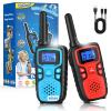Wishouse Walkie Talkies for Kids Rechargeable Long Range,Xmas Birthday Gift for 4 5 6 7 8 9 Year Old Boys Girls,Hiking Gear Camping Games Cool Toys with NOAA,SOS Siren,Lamp,Lanyards,Easy to Use,2 Pack view 1