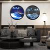 17.3" Moving Sand Art Wall Decor, Wall Decoration Painting Flowing Sand Painting Sand Wall Art Moving 360 Rotation Art Sandscape Decor 3D Sand Art Liquid Motion for Home and Office Decor view 2