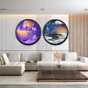 17.3" Moving Sand Art Wall Decor, Wall Decoration Painting Flowing Sand Painting Sand Wall Art Moving 360 Rotation Art Sandscape Decor 3D Sand Art Liquid Motion for Home and Office Decor view 2