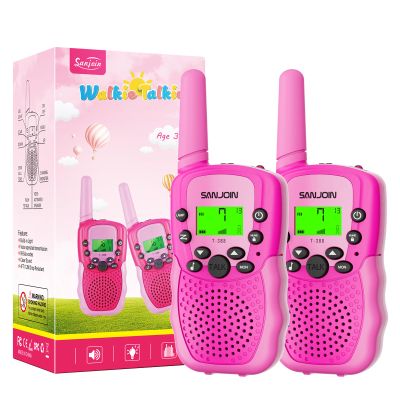 Walkie Talkies for Kids Toys, Valentines Gifts for Girls Ages 4-6, Pink Walkie Talkie with 3 Miles Range for Outdoor & Camping, Birthday Gifts for Girls 3 4 5 6 7 8 9, Ages 6-8