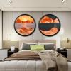 23.6" Moving Sand Art Wall Decor, 360 Rotatable Sand Wall Art Sand Art Picture Mounted Moving Sand Art Liquid Motion Hanging Deep Sea Moving Sand Pictures Art Relaxing Mood Home Office Work Decor view 2