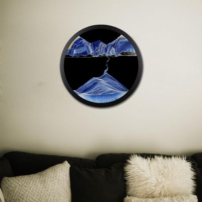 23.6" Moving Sand Art Wall Decor, 360 Rotatable Sand Wall Art Sand Art Picture Mounted Moving Sand Art Liquid Motion Hanging Deep Sea Moving Sand Pictures Art Relaxing Mood Home Office Work Decor