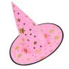 Century Star Kids Witch Hat Star Printing Wizard Hat for Boys Girls Halloween Hat Cosplay Party Decorations Pink One Size view 2
