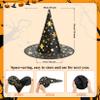 Century Star Kids Witch Hat Star Printing Wizard Hat for Boys Girls Halloween Hat Cosplay Party Decorations Pink One Size view 4