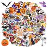 100PCS Halloween Pumpkin Ghost Witch Bat Sticker, Holographic Laser Shining Luggage Party Decoration, Halloween Party Waterproof Party Favors view 2
