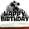 Gorilla Cake Topper for Boys Girls Adults Happy Birthday Safari Jungle Animal Ape Party Decorations Supplies Glitter Gorilla Birthday Cake Decorations view 1