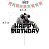 Gorilla Cake Topper for Boys Girls Adults Happy Birthday Safari Jungle Animal Ape Party Decorations Supplies Glitter Gorilla Birthday Cake Decorations view 3