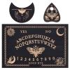 CREATCABIN 3Pcs Wooden Divination Board Set Tarot Card Stand Holder Moth Elfin Tarot Card Altar Stand Spirit Board Kit with Planchette Black Rectangle Pendulum Board for Board Accessory Supplies view 1