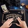 CREATCABIN 3Pcs Wooden Spirit Board Kit Skull Tarot Card Holder Stands with Planchette Black Altar Tarot Card Display Stand Rack Rectangle Talking Board for Divination Tools Board Supplies view 4