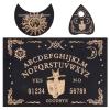 CREATCABIN 3Pcs Wooden Divination Board Set Tarot Card Stand Holder Cat Sun Tarot Card Altar Stand Spirit Board Kit with Planchette Black Rectangle Card Display Rack for Witch Accessories Supplies view 1