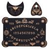 CREATCABIN 3Pcs Wooden Spirit Board Kit Tarot Card Stand Holder Moth Divination Board Set with Planchette Black Altar Card Display Stand Rectangle Talking Board for Witch Board Divination Tools view 1
