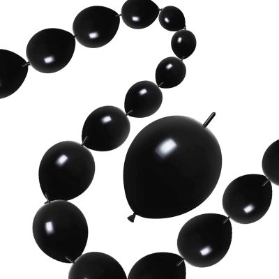 100 Pcs Quick Link Balloons Black 10 inch, Latex Linking Balloons for Balloon Wall/Arches/Chains, Birthday Party Wedding Anniversary Graduation Arch Party Decor (black)