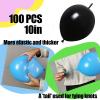 100 Pcs Quick Link Balloons Black 10 inch, Latex Linking Balloons for Balloon Wall/Arches/Chains, Birthday Party Wedding Anniversary Graduation Arch Party Decor (black) view 2