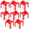 Hiboom 8 Pcs Wooden Train Track Riser Red Plastic Train Bridge Plastic Train Track Accessories Multi Level Support Risers Stackable Track Riser Support Risers view 1