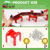 Hiboom 8 Pcs Wooden Train Track Riser Red Plastic Train Bridge Plastic Train Track Accessories Multi Level Support Risers Stackable Track Riser Support Risers view 2
