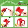Hiboom 8 Pcs Wooden Train Track Riser Red Plastic Train Bridge Plastic Train Track Accessories Multi Level Support Risers Stackable Track Riser Support Risers view 3