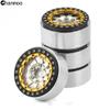 Chanmoo RC Rims 4Pcs 1.9 Beadlock RC Wheel Rim Set Wheel Hub 12mm Hex for 1/10 RC Crawler Car Axial SCX10 90046 AXI03007 Redcat Gen8 TRX4 VS4-10 (Silvery) view 3